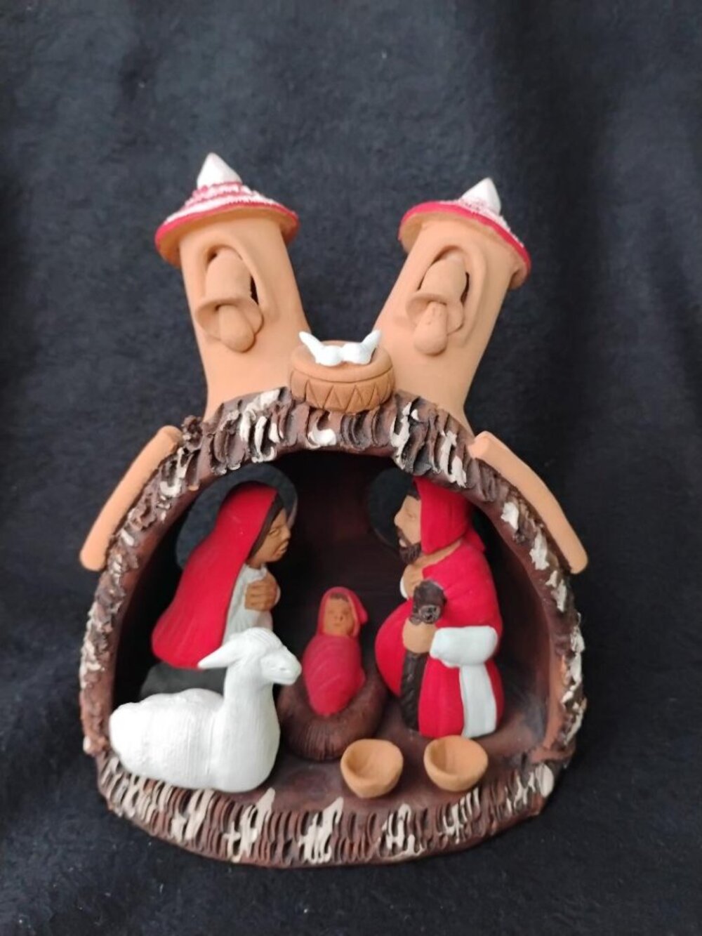 Peruvian clay nativity